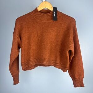 NWT Lulus rust colored crop sweater